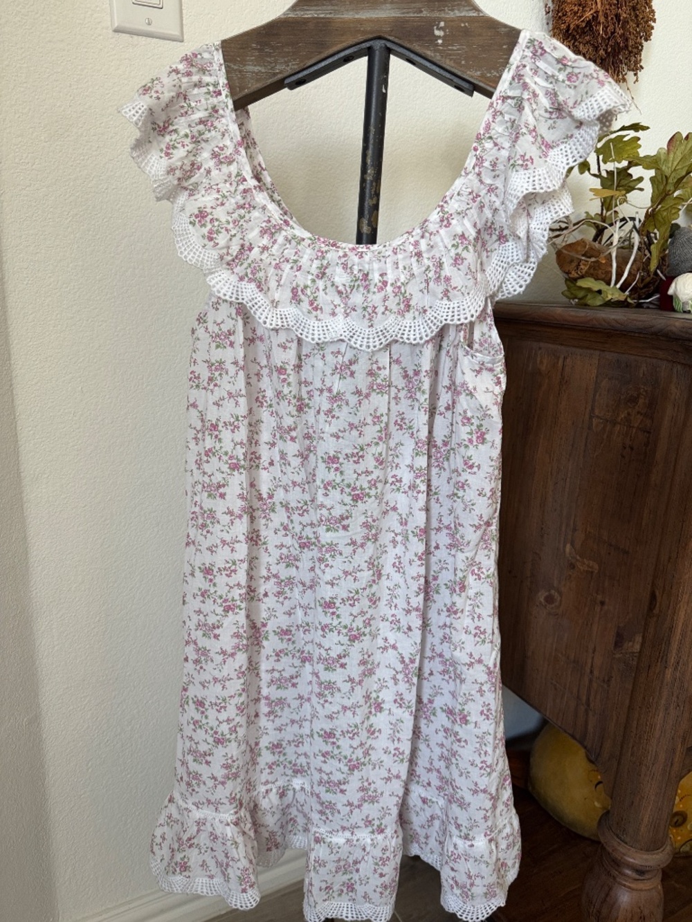 Rachel Ashwell Shabby Chic Ditsy Floral Cotton Babydoll Nightgown - Picture 2 of 10
